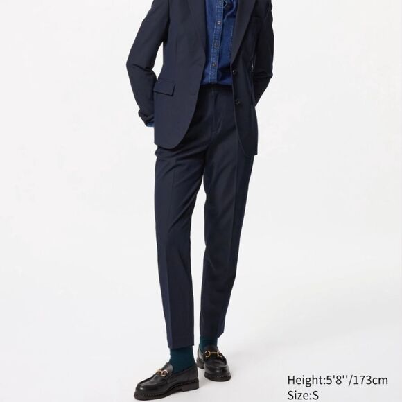 NWT Uniqlo | Smart Style Ankle Length Pants Navy Blue, Womens 32 - 33 - Picture 1 of 8
